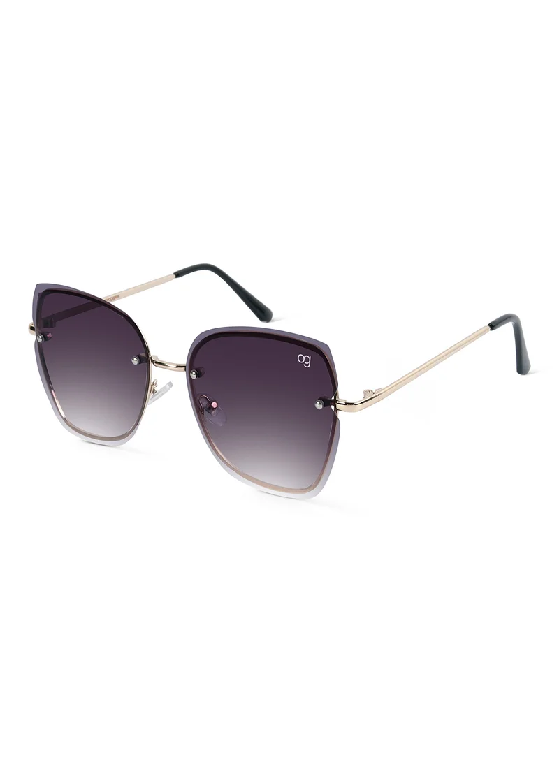 Woggles Latest & Stylish UV Protected Black Cateye Rimless Sunglasses for Women