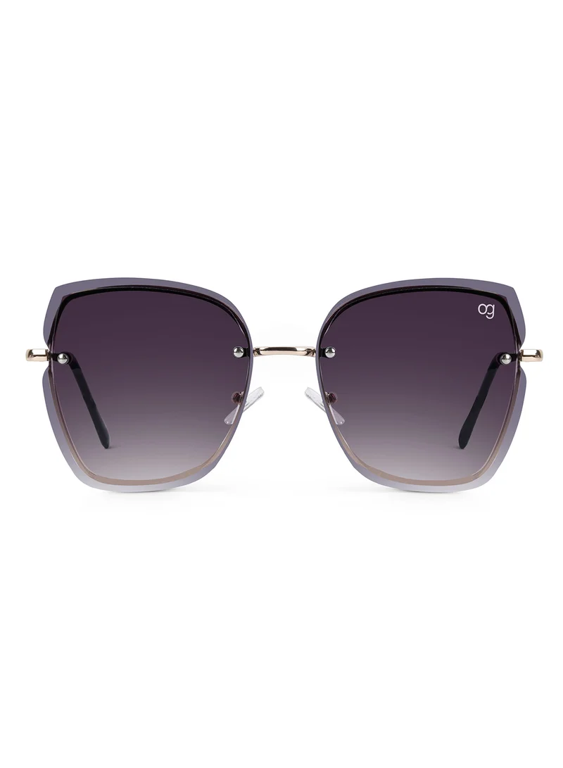 Woggles Latest & Stylish UV Protected Black Cateye Rimless Sunglasses for Women