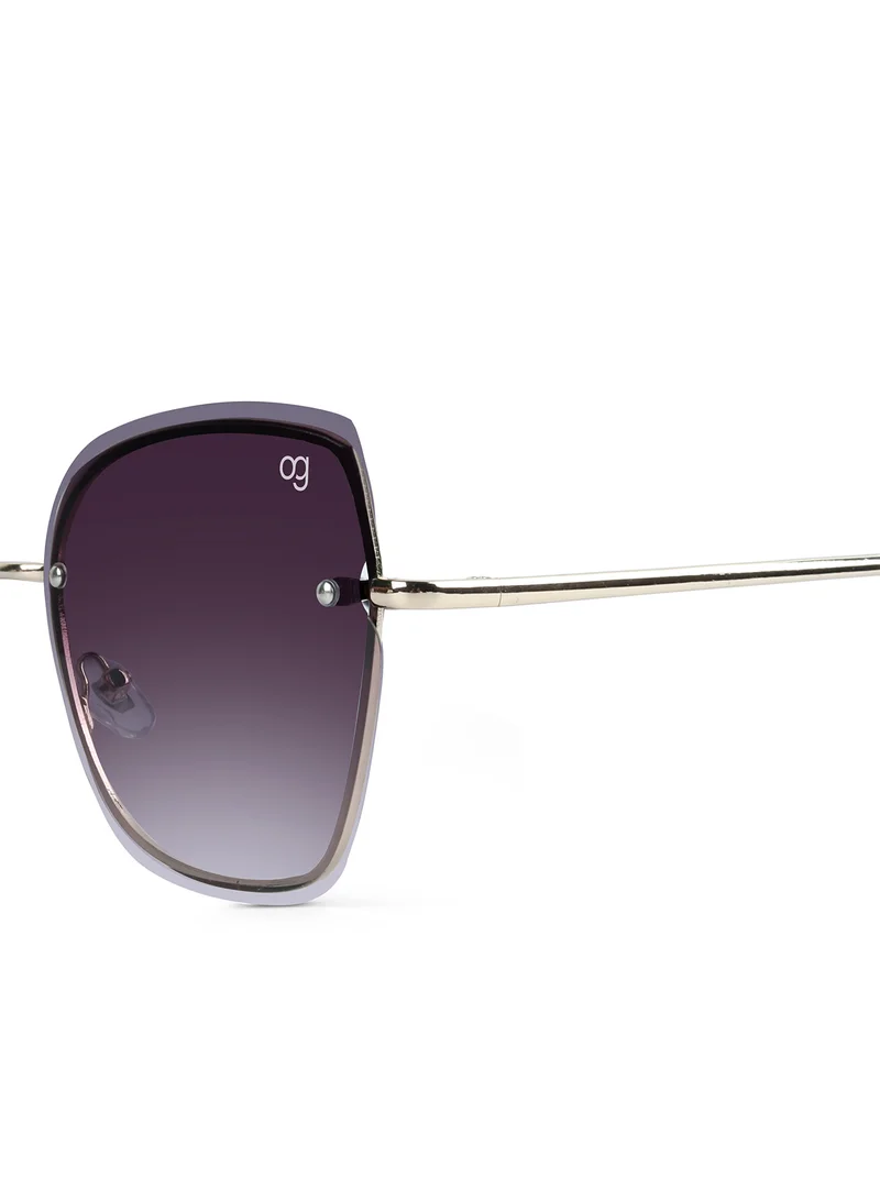 Woggles Latest & Stylish UV Protected Black Cateye Rimless Sunglasses for Women