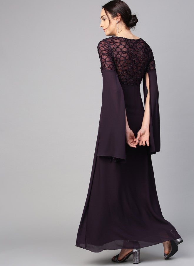 Athena فستان ماكسي موحد باللون الأرجواني للنساء - Image 5