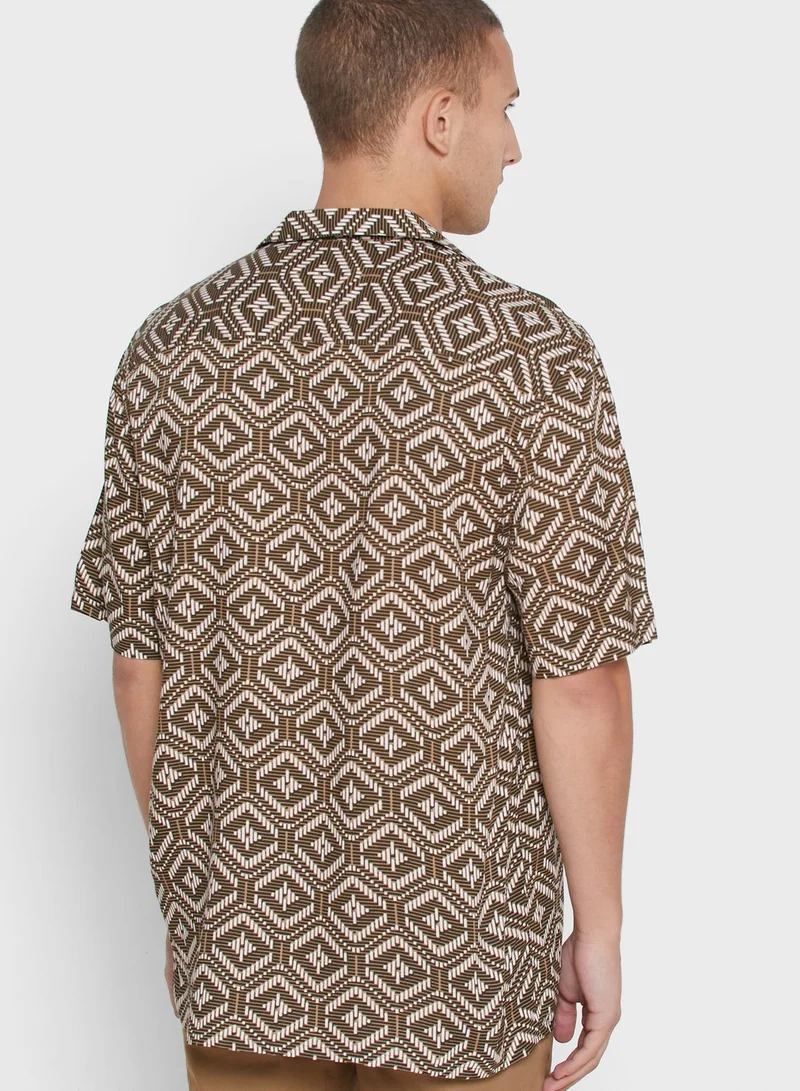 BURTON Mini Mono Tile Print Slim Fit Shirt