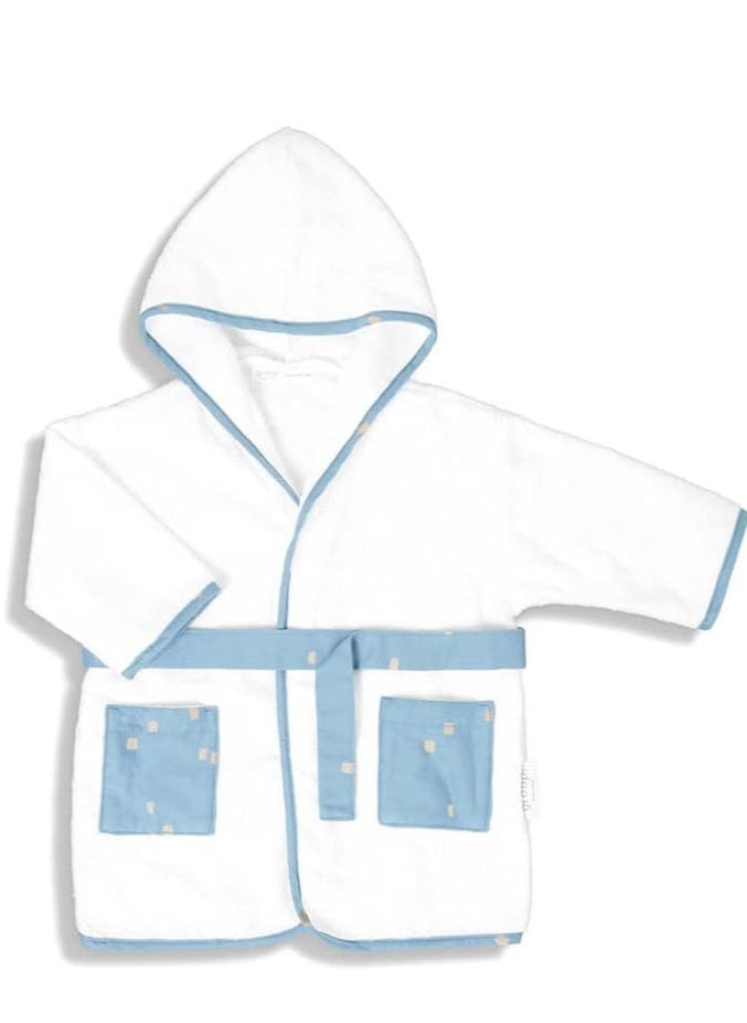 Gloop! - Gloop Organic Bath Robe City Blue 0-12M - Image 1