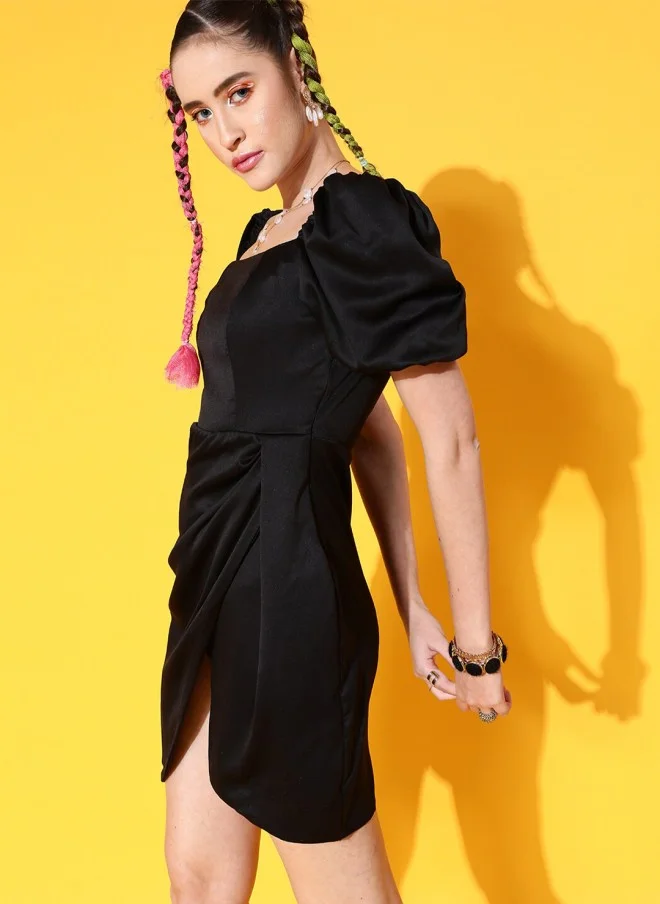 STREET 9 Stunning Black Solid Dress for Women