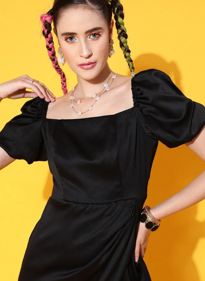 STREET 9 Stunning Black Solid Dress for Women
