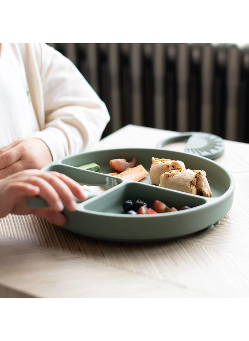 Manvik Baby Feeding Set, 7 Piece Silicone Set for Self Feeding, Learning & Fine Motor Skills Soft, Easy to Grip, Bib, Bowl, Plate, Mini Utensils, Spoon & Cup  - Image 3