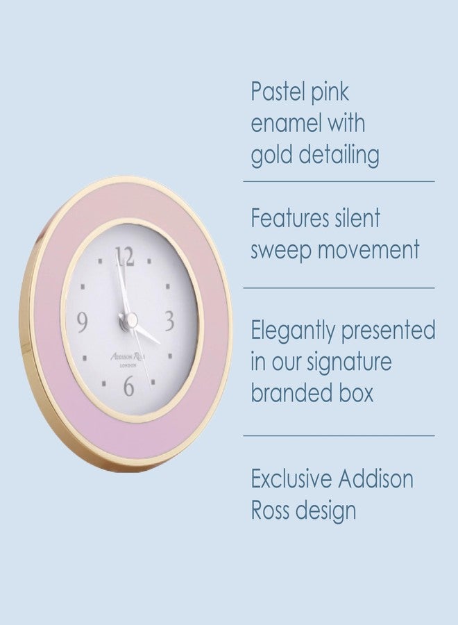 Addison Ross Pastel Pink & Gold Silent Alarm Clock - Image 3