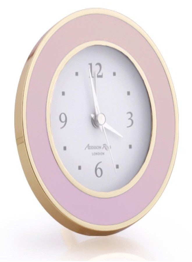 Addison Ross Pastel Pink & Gold Silent Alarm Clock - Image 1