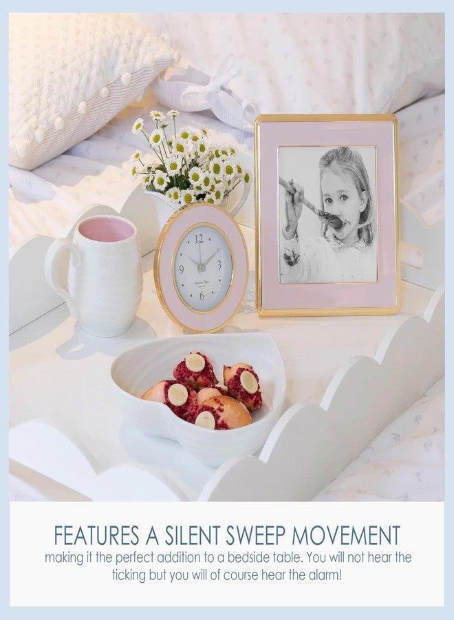 Addison Ross Pastel Pink & Gold Silent Alarm Clock - Image 4