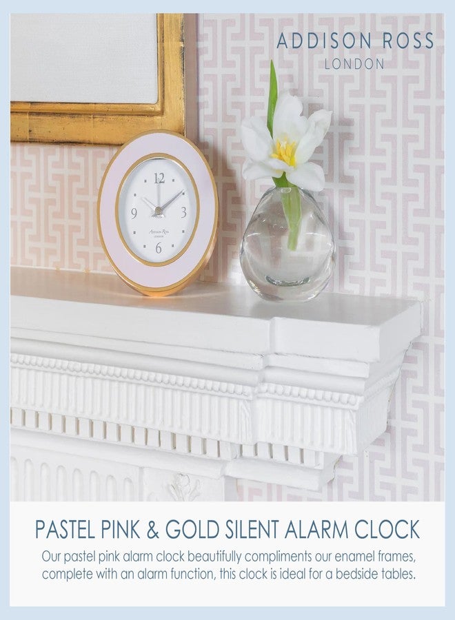 Addison Ross Pastel Pink & Gold Silent Alarm Clock - Image 2