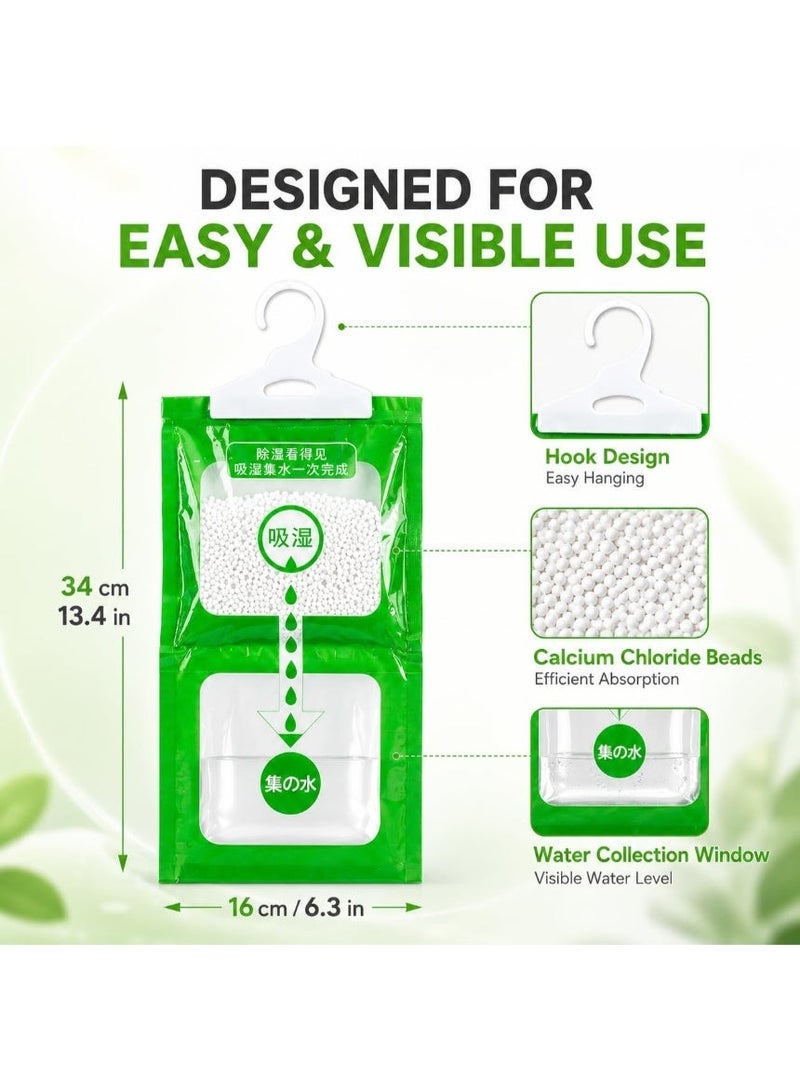 Yalla Pick 10 Pcs Hanging Dehumidifier Bags, Calcium Chloride Moisture Absorber with Hook, Odorless Damp Rid for Closet Bedroom Kitchen Bathroom - Image 2