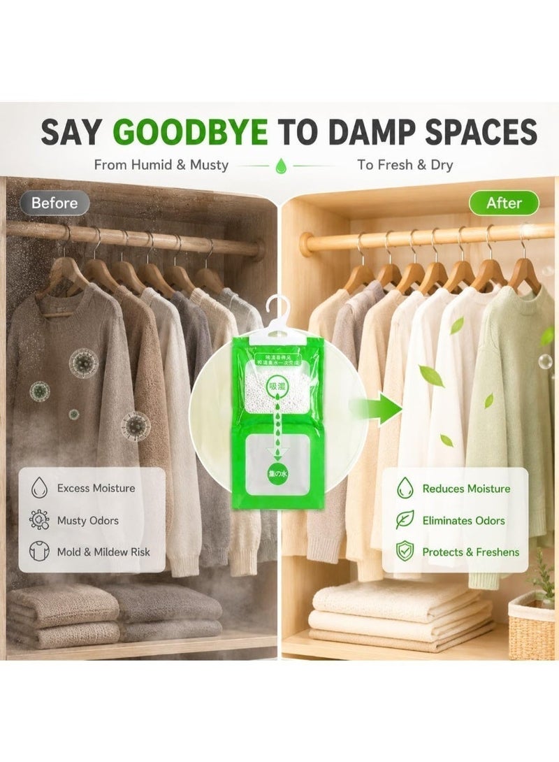 Yalla Pick 10 Pcs Hanging Dehumidifier Bags, Calcium Chloride Moisture Absorber with Hook, Odorless Damp Rid for Closet Bedroom Kitchen Bathroom - Image 3