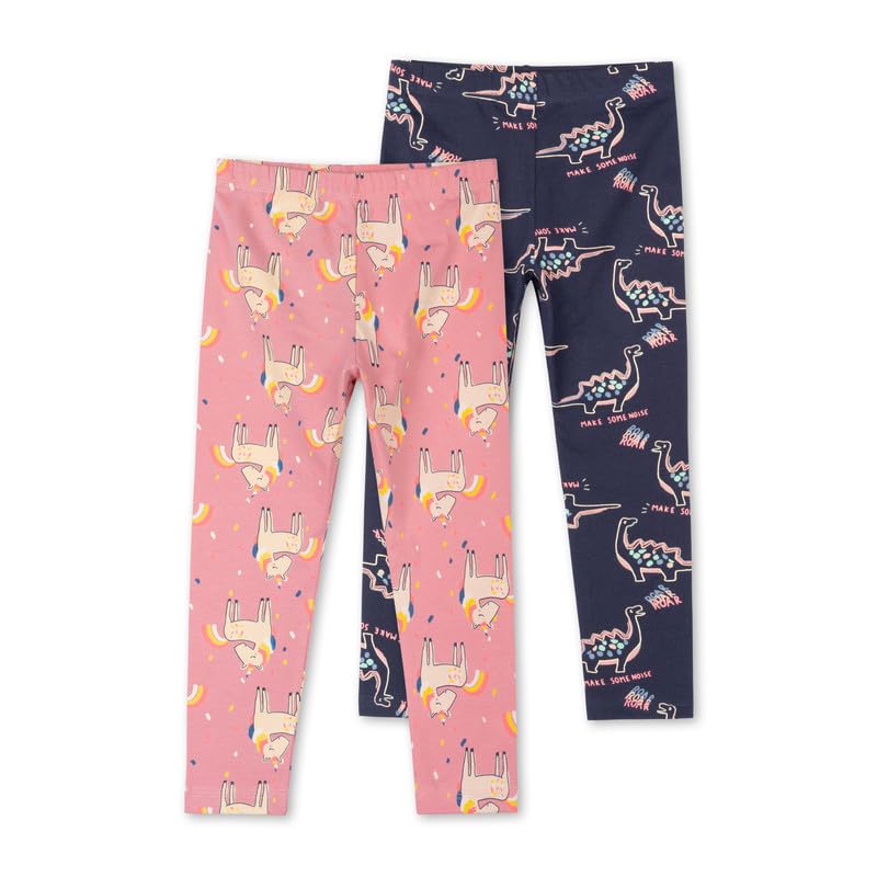 ARIEL Girls Cotton Printed Non-Transparent Regular Fit Ankle Length Leggings(AR-G-Leg-P2-23-(Orange+NavyRoar)_Multicolor_23 Years), Mid Rise - Image 3