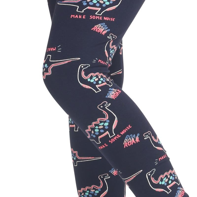 ARIEL Girls Cotton Printed Non-Transparent Regular Fit Ankle Length Leggings(AR-G-Leg-P2-23-(Orange+NavyRoar)_Multicolor_23 Years), Mid Rise - Image 4