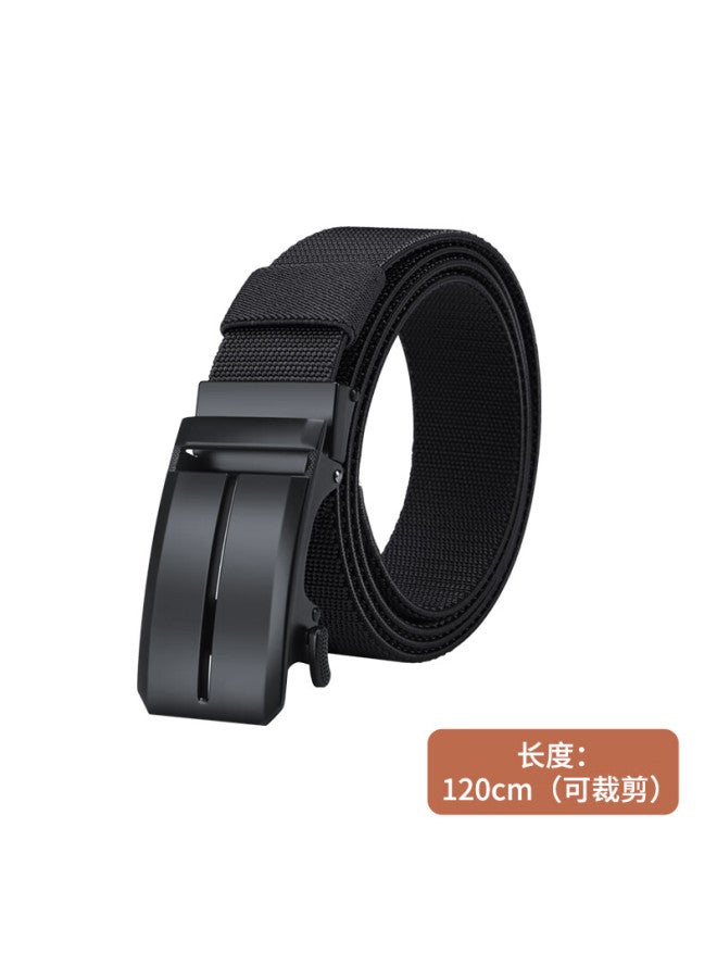 Biyoumei Men's Belt, Hollow T-shaped Buckle Automatic Buckle Elastic Belt, Business Casual Birthday Gift Men's Leather Belt