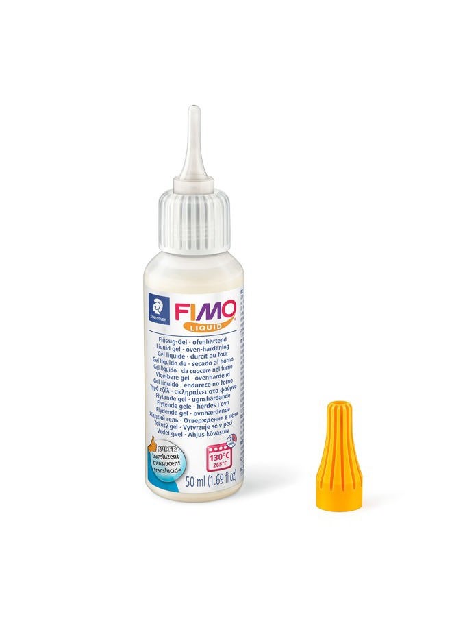 Staedtler FIMO Liquid Gel, Oven Curing Gel, Flowable Consistency, in Plastic Bottle of 50 ml, Translucent Colour, 8050-00 - Image 2