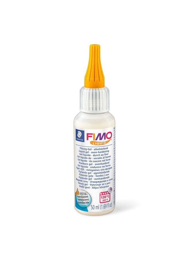 Staedtler FIMO Liquid Gel, Oven Curing Gel, Flowable Consistency, in Plastic Bottle of 50 ml, Translucent Colour, 8050-00 - Image 1