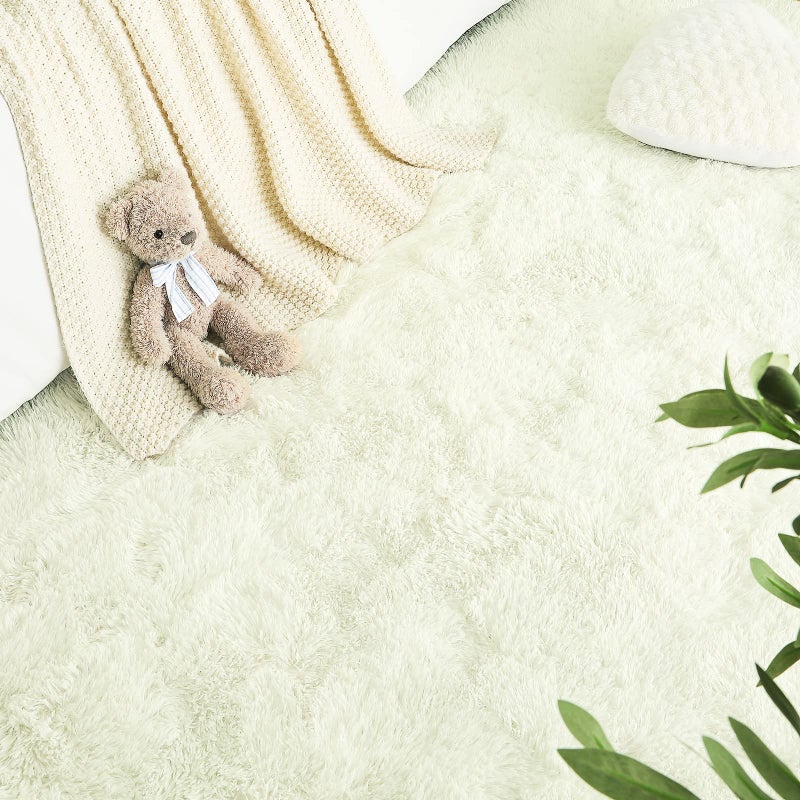LOCHAS Ultra Soft Indoor Modern Area Rugs Fluffy Living Room Carpets for Children Bedroom Home Decor Nursery Rug 3x5 Feet  Cream - Image 4