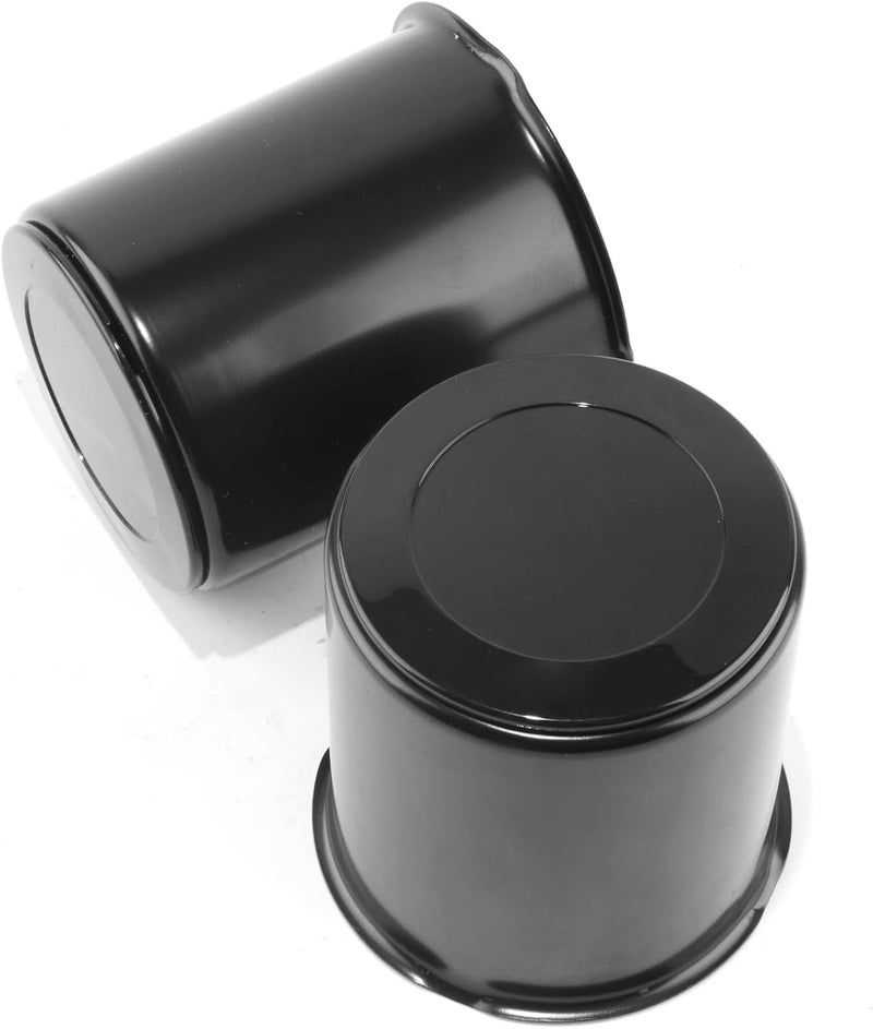 DewFlew 2Pcs 3.15" Push Through Wheel Center Caps Stainless Trailer Hub Cap for Truck SUV RV Wheel Rim (Fit 3.15" Bore 3.46" H Matte Black) - Image 1