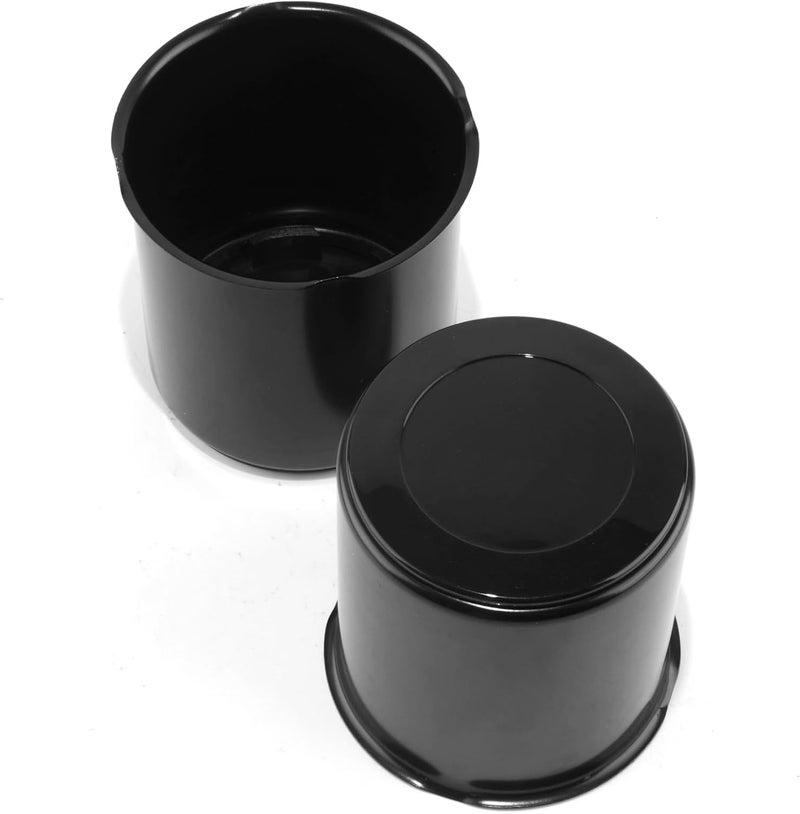 DewFlew 2Pcs 3.15" Push Through Wheel Center Caps Stainless Trailer Hub Cap for Truck SUV RV Wheel Rim (Fit 3.15" Bore 3.46" H Matte Black) - Image 2