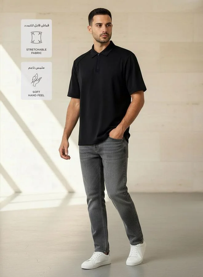 لاف بنجولين Love Pangolin Men Half Zip Polo T shirt