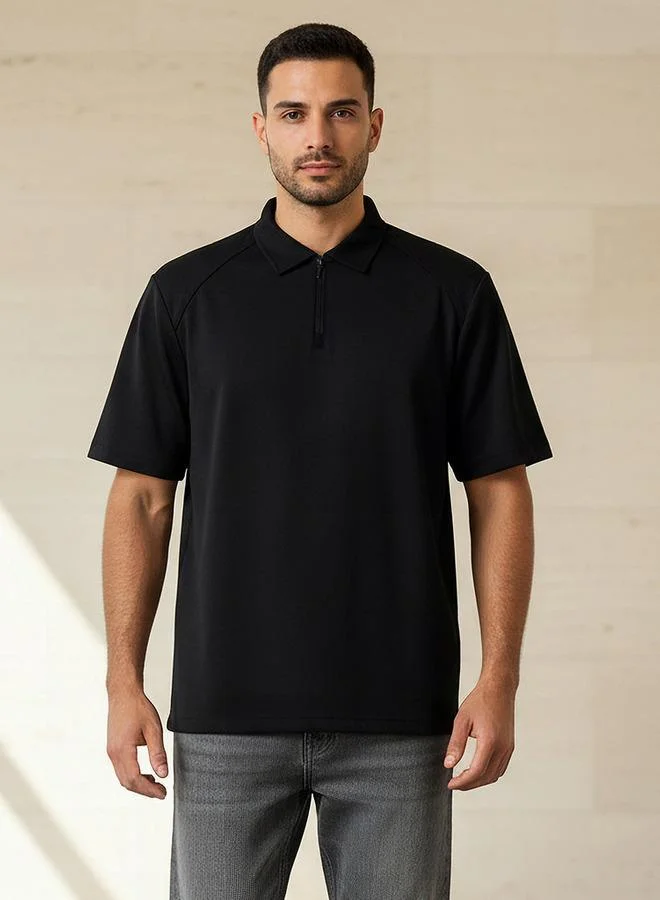 لاف بنجولين Love Pangolin Men Half Zip Polo T shirt
