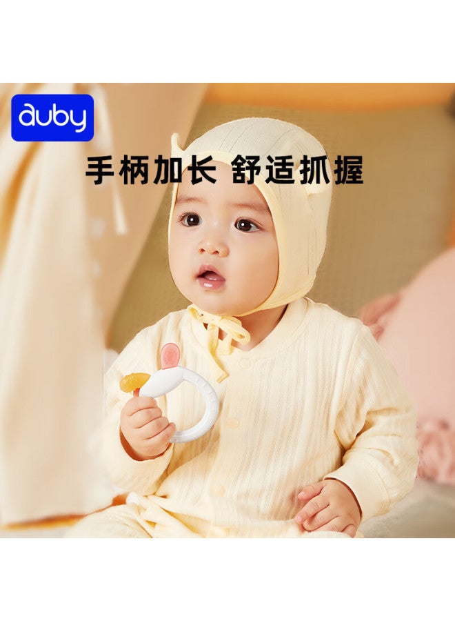 Auby Infant And Toddler Toy, Small Rabbit Comforting Silicone Teether, Rattle, Newborn 0-6 Months Baby Visual And Auditory Grasping Toy
