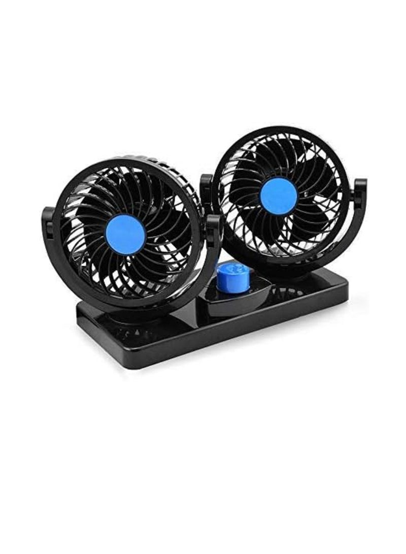 12V Electric Car Fan 360 Degree Rotatable Dual Head Car Auto Cooling Air Fan Powerful Quiet 2 Speed - Image 2