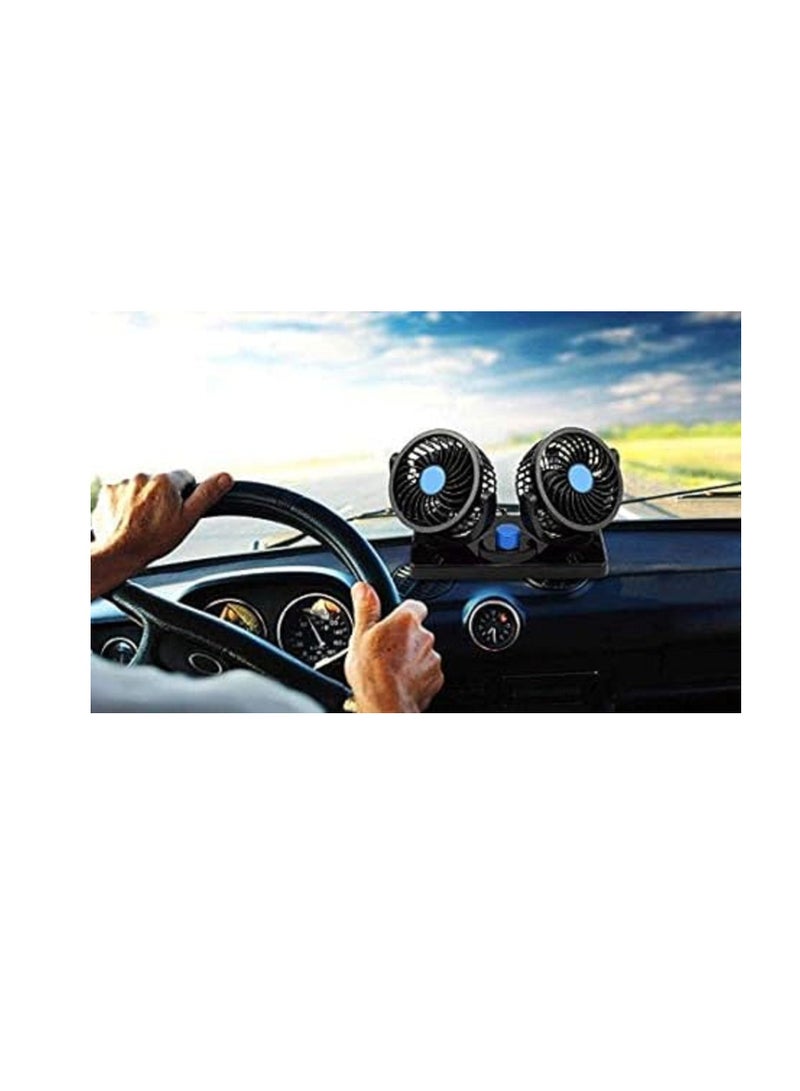 12V Electric Car Fan 360 Degree Rotatable Dual Head Car Auto Cooling Air Fan Powerful Quiet 2 Speed - Image 4