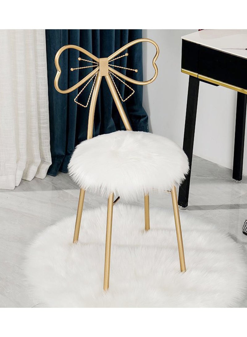 LINGWEI Makeup Chair Metal Butterfly Vanity Chair Butterfly Backrest Makeup Stool Padded Seat Vanity Stool with Butterfly Backrest Child Dining Chair Furniture Bedroom Makeup Stool - Image 2