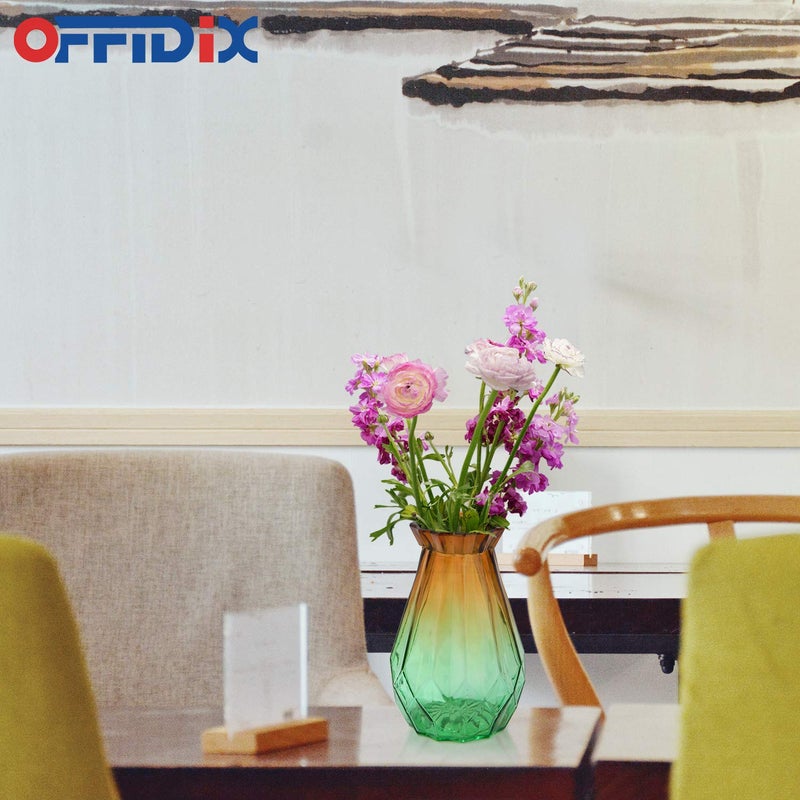OFFIDIX Glass Vase Gradient Multicolor with Geometric Faceted Design Floral Vase for Home  Business  Events or Weddings - Image 5