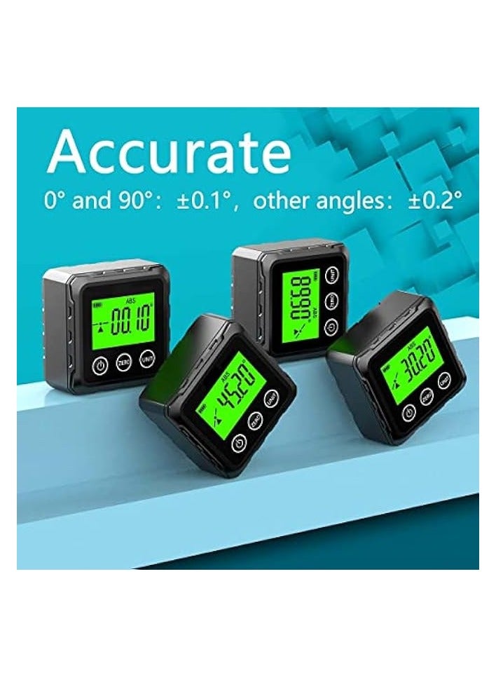 PROMASS Magnetic Digital Angle Finder, Compact LED Digital Angle Gauge & Level Tool, Measures 4 of 90 Degree Ranges, Essential Woodworking, Electrical, Plumbing & Carpenter Tools - Image 2