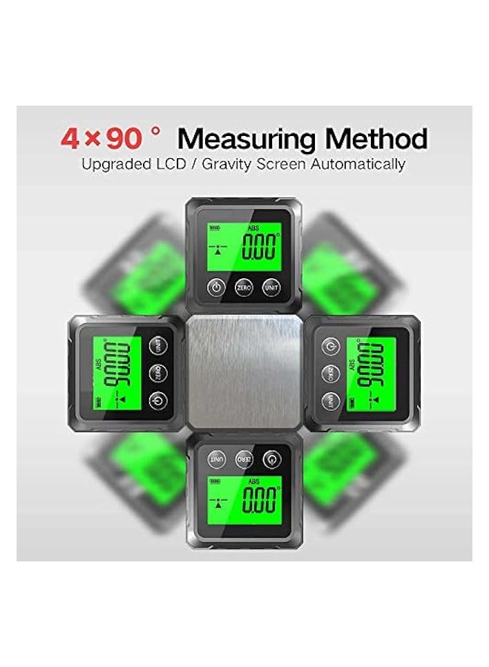 PROMASS Magnetic Digital Angle Finder, Compact LED Digital Angle Gauge & Level Tool, Measures 4 of 90 Degree Ranges, Essential Woodworking, Electrical, Plumbing & Carpenter Tools - Image 5