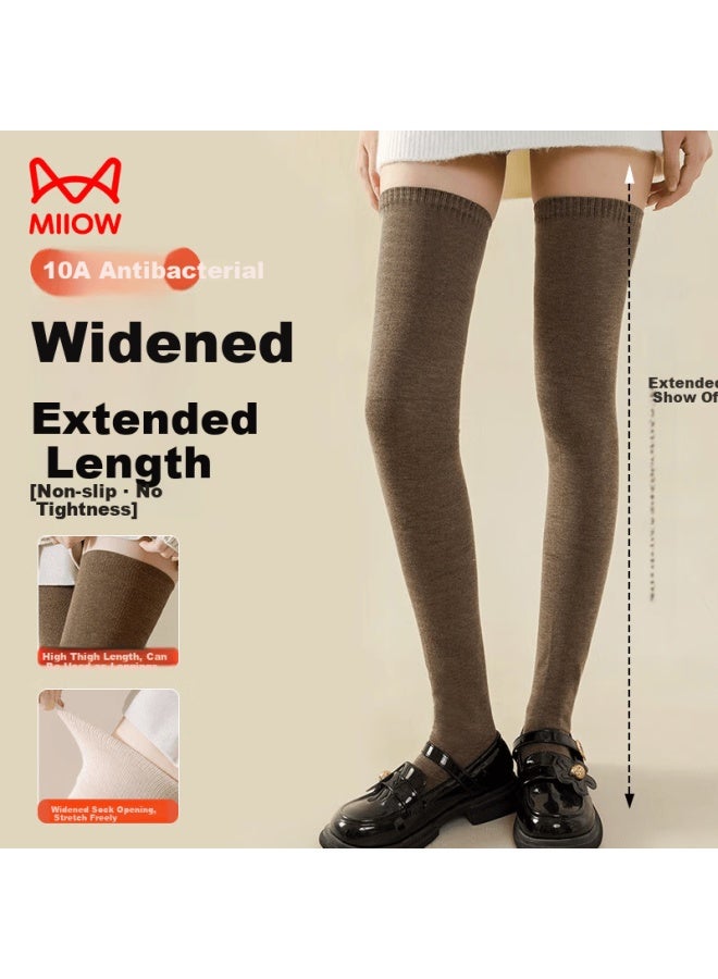MIIOW Women's Thermal Cotton Over-the-knee Thigh-high Jk Socks, 2 Pairs, Autumn Winter - Image 3