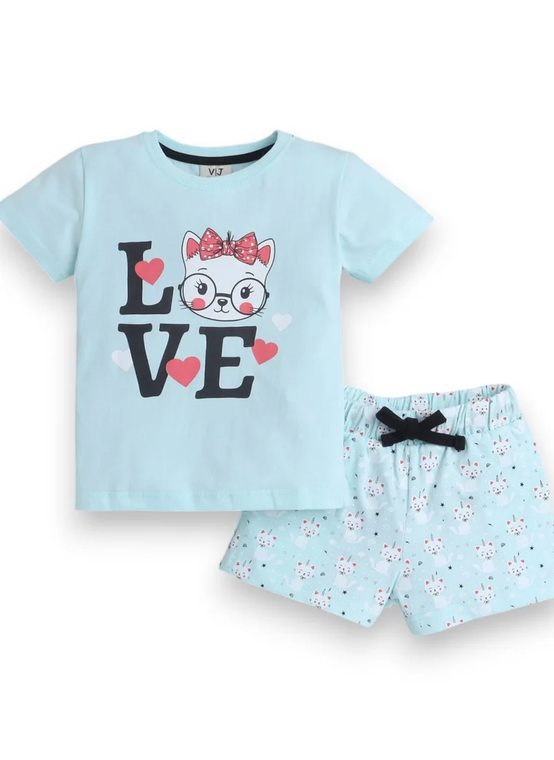 victor and jane Victor and Jane - Printed T-shirt and Shorts Pyjama Set