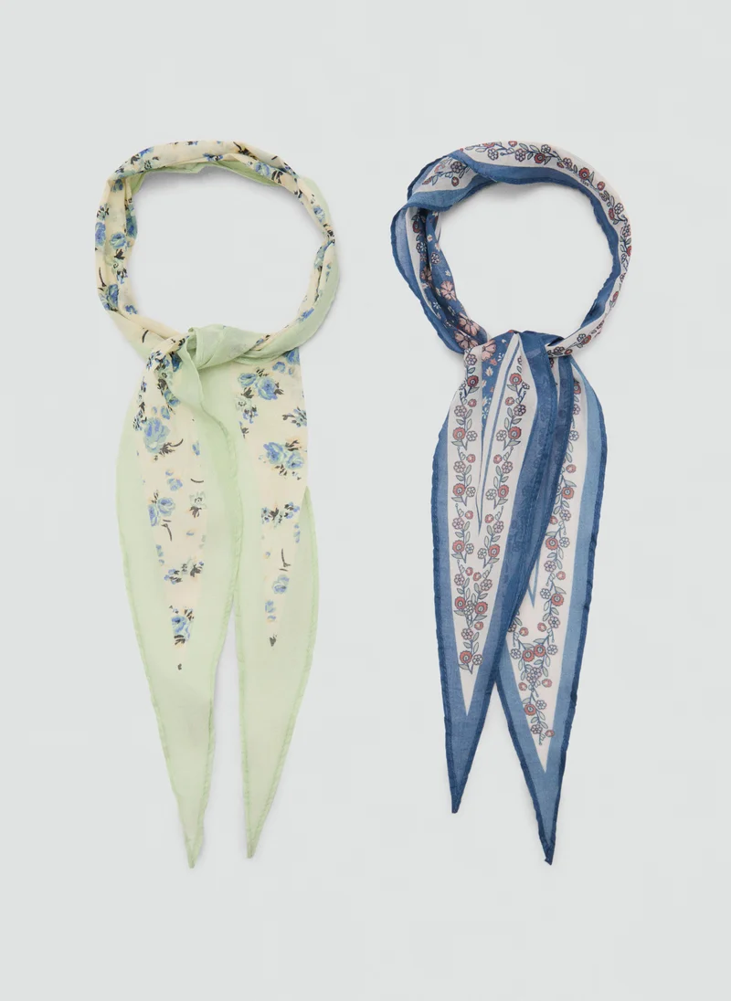 MANGO Set of 2 printed handkerchiefs