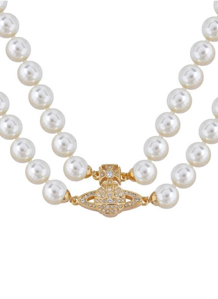 Vivienne Westwood Vivienne Westwood Double Pearl Saturn Necklace  - Image 2