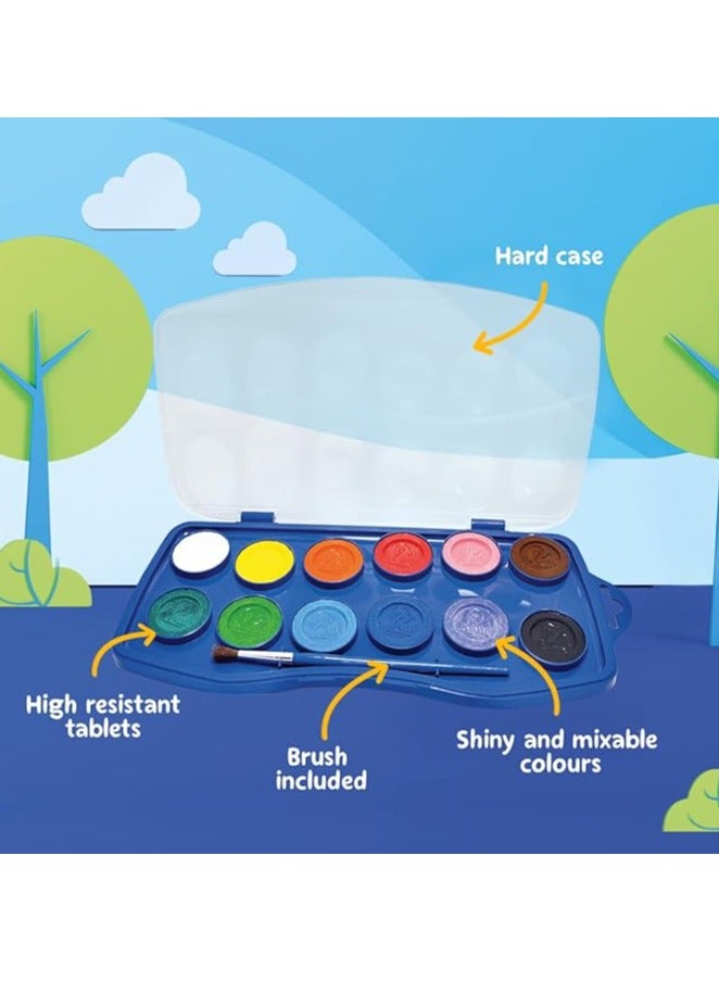 Pelikan Junior Watercolor and Brush Set, 12 Colors - Image 4