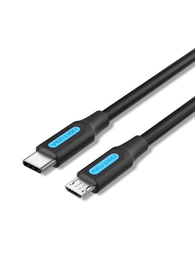 VENTION USB 2.0 C Male to Micro-B Male 2A Cable   Black Model - Image 1