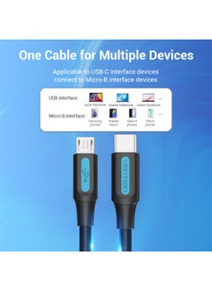 فينشن كابل VENTION USB 2.0 C ذكر إلى Micro-B ذكر 2A بطور أسود، طراز # COVBF  - Image 4