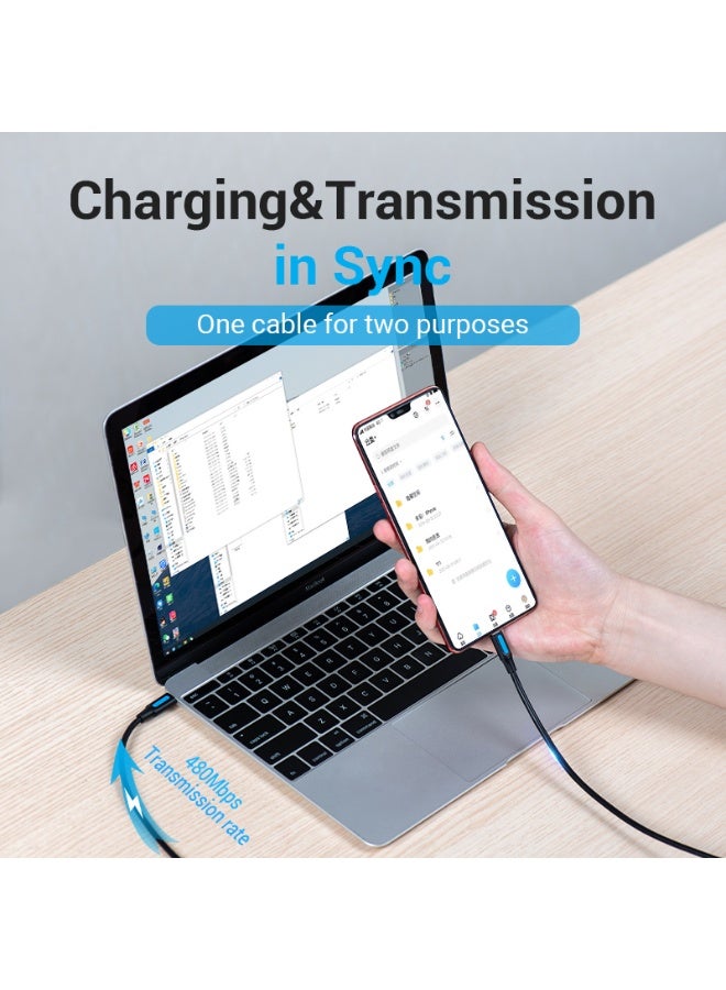 VENTION USB 2.0 C Male to Micro-B Male 2A Cable   Black Model - Image 5