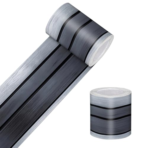 HOMETITUTE Wallpaper Border Peel and Stick Wall Border Brushed Metal Decorative Wall Trim Self Adhesive Border for Walls Mirror Frame Accent Strip for Bedroom Bathroom Kitchen Living Room 4x196 Inch - Image 1