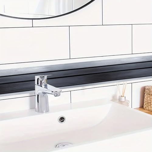 HOMETITUTE Wallpaper Border Peel and Stick Wall Border Brushed Metal Decorative Wall Trim Self Adhesive Border for Walls Mirror Frame Accent Strip for Bedroom Bathroom Kitchen Living Room 4x196 Inch - Image 3