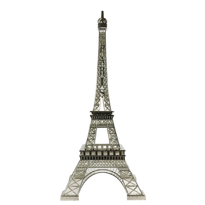 24 EIFFEL TOWER STATUE DECOR ALLOY METAL SILVER