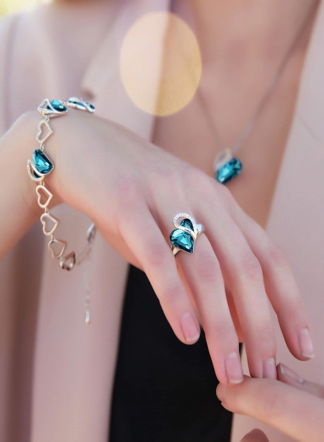 Leafael خاتم الحب اللانهائي للنساء من ليفيل مع زركون إنديكلوت الأزرق كحجر ميلاد لشهر ديسمبر، حجر شفاء للاسترخاء، هدايا للنساء، لون فضي، مفتوح من الطرف، مقاس 6.5-21 - Image 3