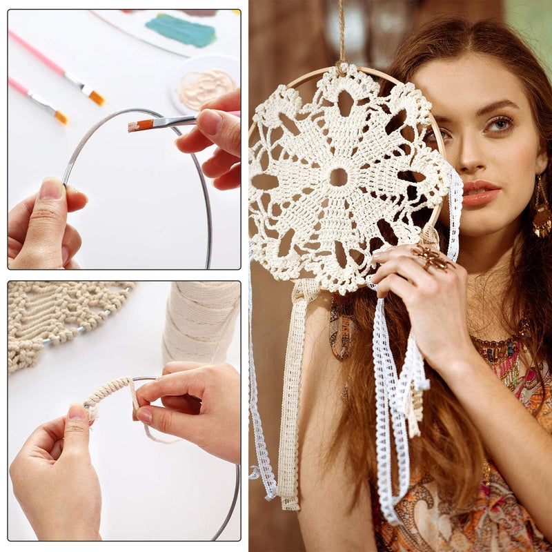 Hotop Metal Rings Hoops Metal Dream Catcher Macrame Steel Craft Rings Floral Hoop for Wreaths Macrame Projects(24 Pcs,Circle) - Image 3
