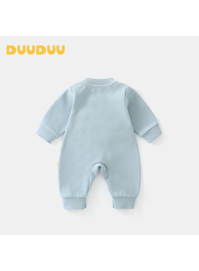 Duuduu Baby Long Sleeve Romper Autumn Boys Girls Newborn Jumpsuit Spring Outfits Blue 90cm - Image 2