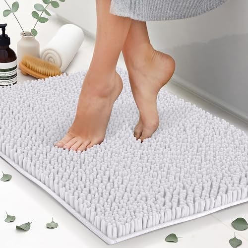 ITSOFT Chenille Bath Mats, Plush Absorbent Bath Mats Quick Dry, Soft & Machine Washable, Non Slip Carpet for Bathroom, Thick Bathroom Rugs, Shower Restroom Rug Mat, Alfombras De Baño, Bathrugs Matts,34"x21" - Image 1