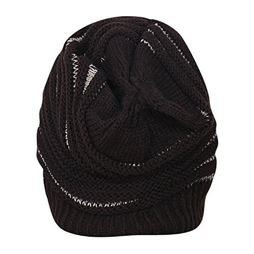 FabSeasons Unisex Dark Brown Acrylic Woolen Slouchy Beanie and Skull Cap for Winters - Image 4