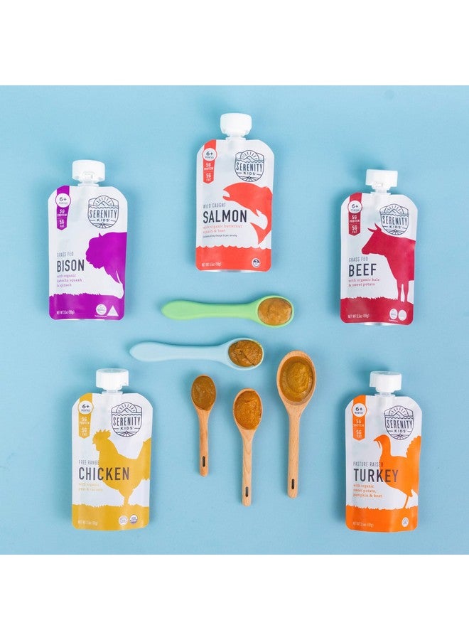 Serenity Kids 6+ Months Ethically Sourced Meat 18 count Baby Food Puree Pouch Variety Pack - No Sugary Fruits or Added Sugar - 3.5 Oz BPA & Allergen Free Pouch- Baby Puree Variety Pack - Image 5