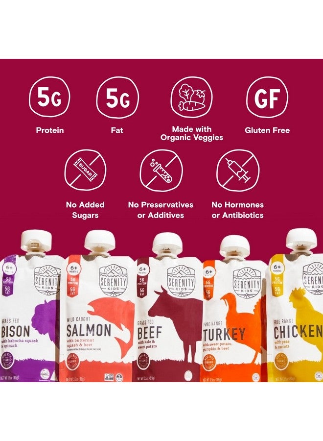 Serenity Kids 6+ Months Ethically Sourced Meat 18 count Baby Food Puree Pouch Variety Pack - No Sugary Fruits or Added Sugar - 3.5 Oz BPA & Allergen Free Pouch- Baby Puree Variety Pack - Image 4